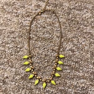 J.Crew gold and neon yellow statement necklace